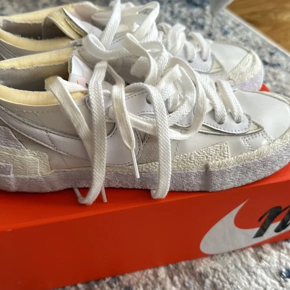 Nike X Sacai Blazer Low- white/Grey Men’s 6.5 - Picture 5 of 7